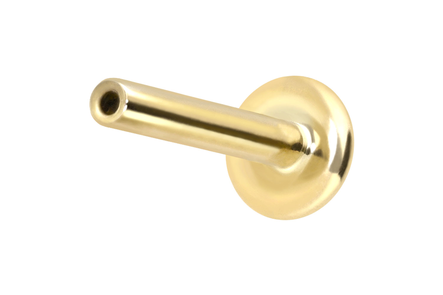 14 Karat Gold Labret Piercing mit Push Fit ohne Aufsatz